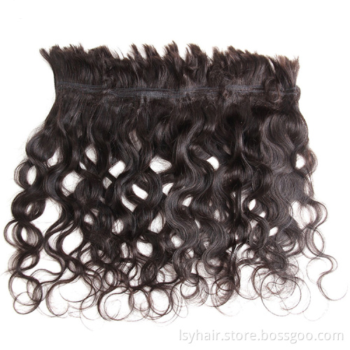Factory Wholesale Unwefted Bulk Virgin Hair For Braiding, No Weft Braid In 100% Human Hair Bulk Remy Curly Braiding Hair